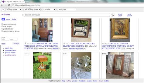 Craigslist for antiques - Some online scammers create fake Craigslist login pages that do nothing but steal account information from anybody that fills up the fake log in form. These login pages resemble th...
